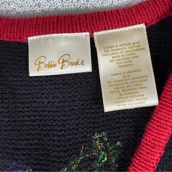 Bobbie Brooks Christmas Sweater Vest Women’s Medium Santa Reindeer Embellished - Picture 3 of 6